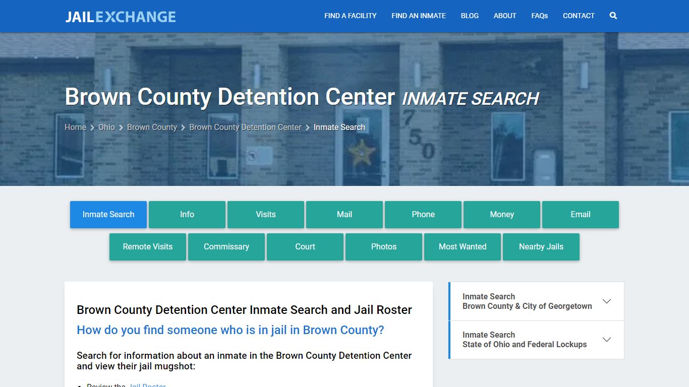 Brown County Detention Center Inmate Search - Jail Exchange
